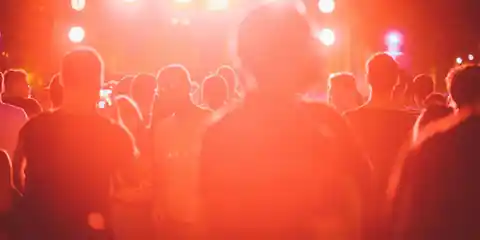 Backlit crowd at an outdoor festival