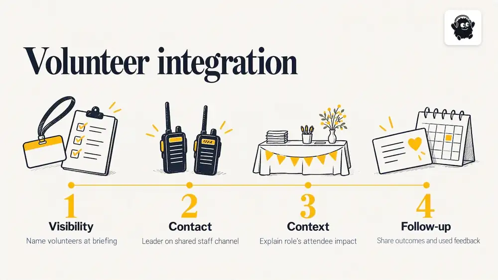 How do you bring volunteers into the wider event team and culture? — overview diagram